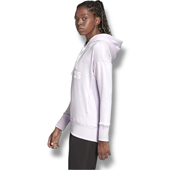 Adidas Women’s Light Gray/Lavender Fitted Sporty Long SleeveHoodie - Picture 2 of 16